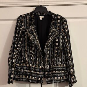 Chico's Black and Cream Tweed Blazer